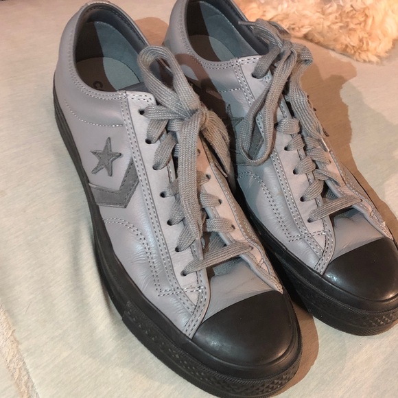 Converse Other - Gray and Black Converse Star Player 76 Leather Sneakers